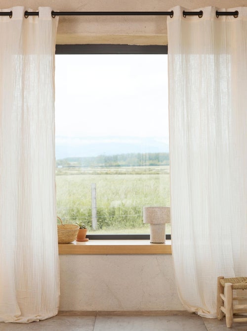 Rideau liso de gasa de algodón - Kiabi