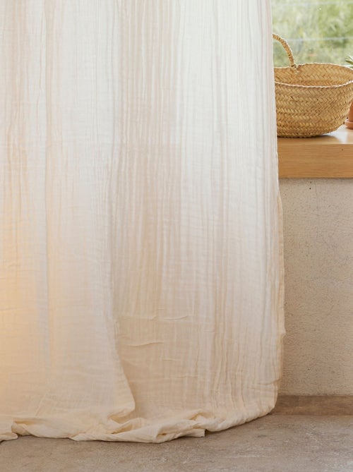 Rideau liso de gasa de algodón - Kiabi