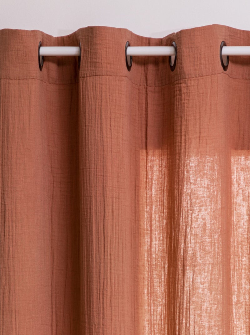 Rideau liso de gasa de algodón Rosa viejo - Kiabi