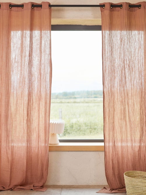 Rideau liso de gasa de algodón - Kiabi