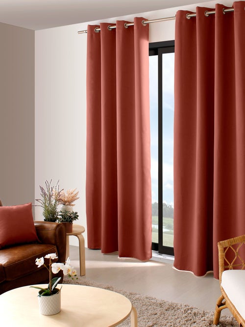 Rideau opaco con hilo negro y 8 ojales - Kiabi