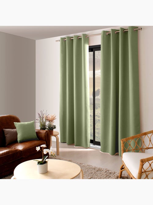 Rideau opaco con hilo negro y 8 ojales - Kiabi