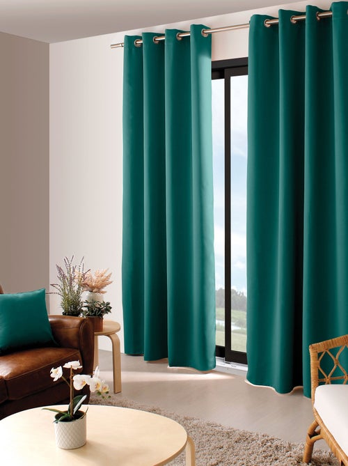 Rideau opaco con hilo negro y 8 ojales - Kiabi