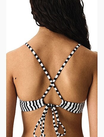 Ringel top de bikini bralette a rayas texturizado penti