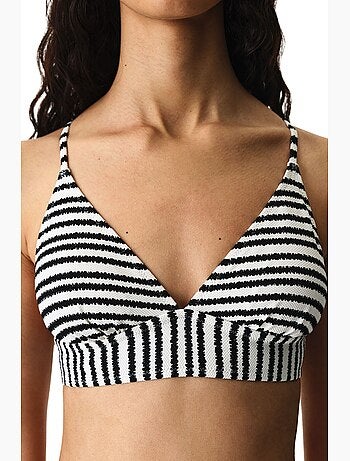 Ringel top de bikini bralette a rayas texturizado penti