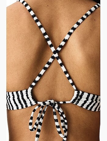 Ringel top de bikini bralette a rayas texturizado penti