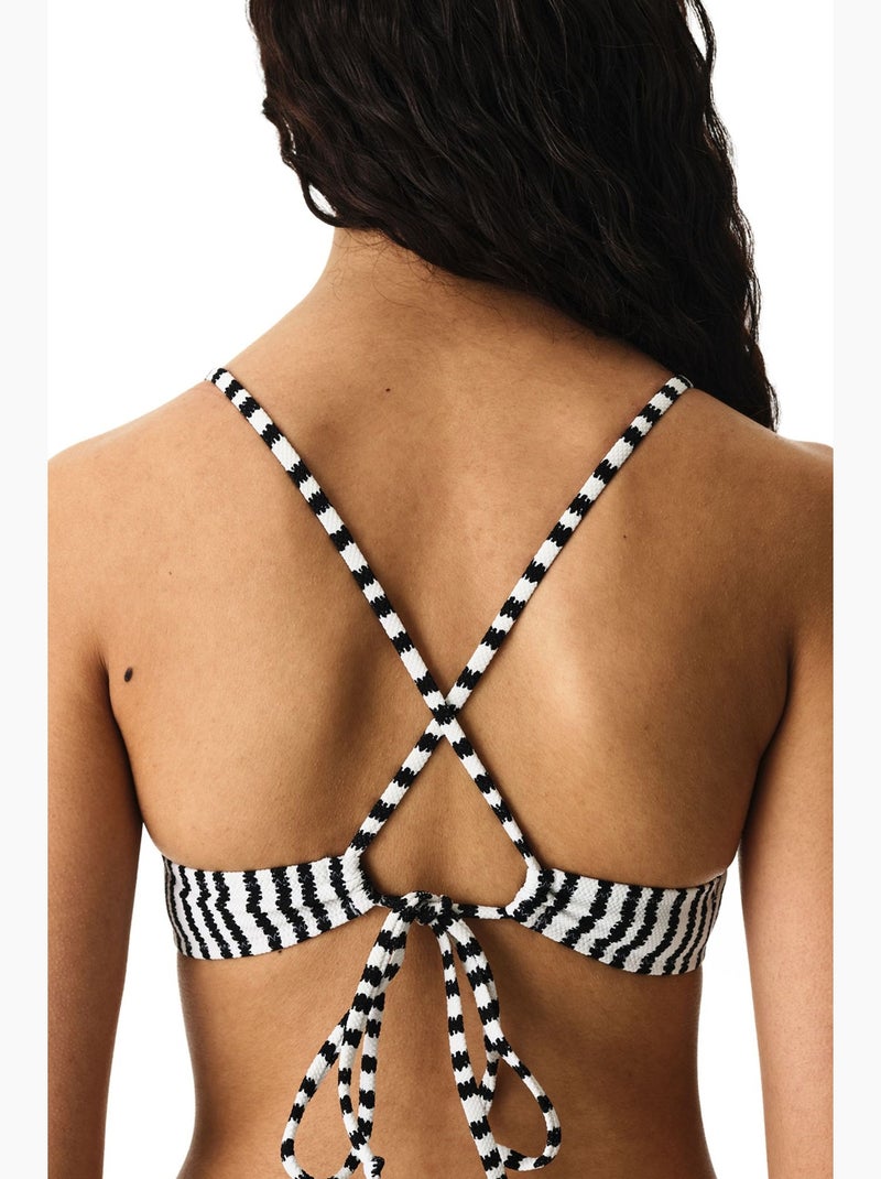 Ringel top de bikini bralette a rayas texturizado penti Negro Blanco - Kiabi