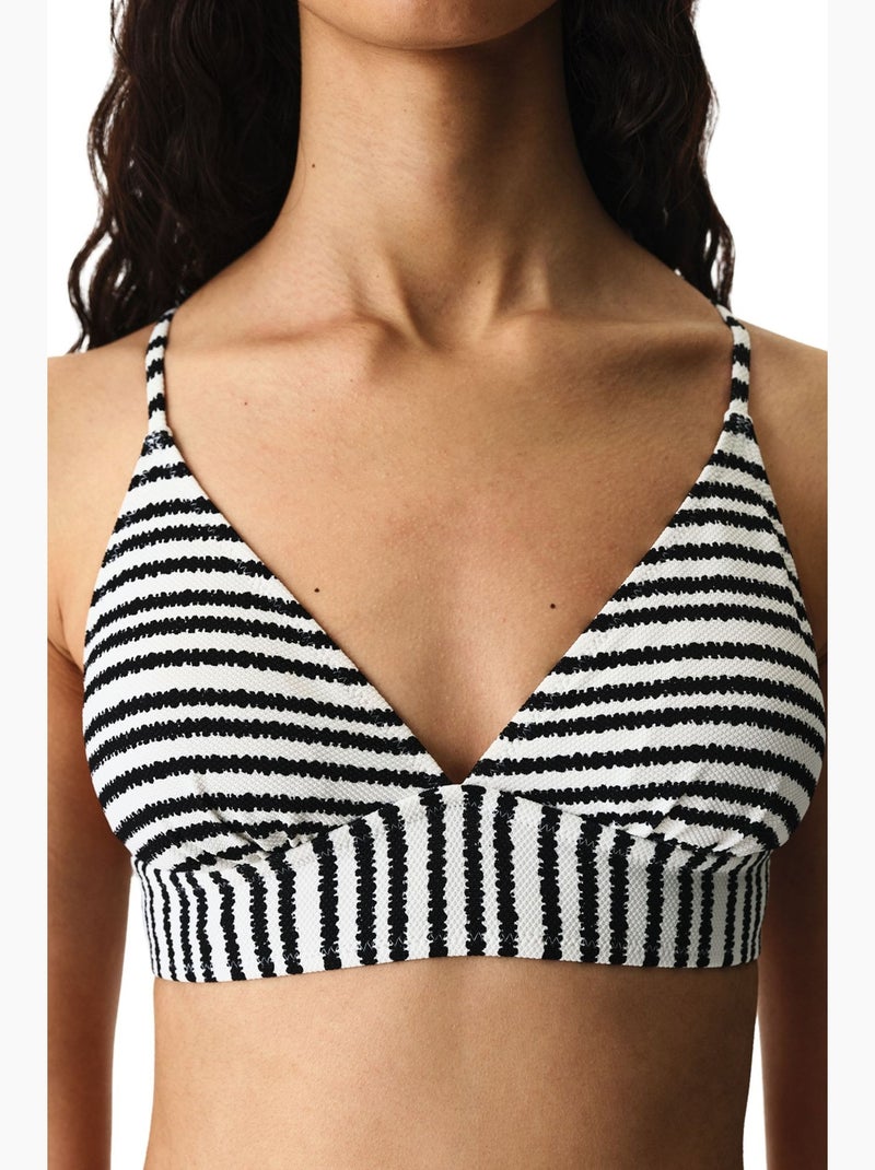Ringel top de bikini bralette a rayas texturizado penti Negro Blanco - Kiabi