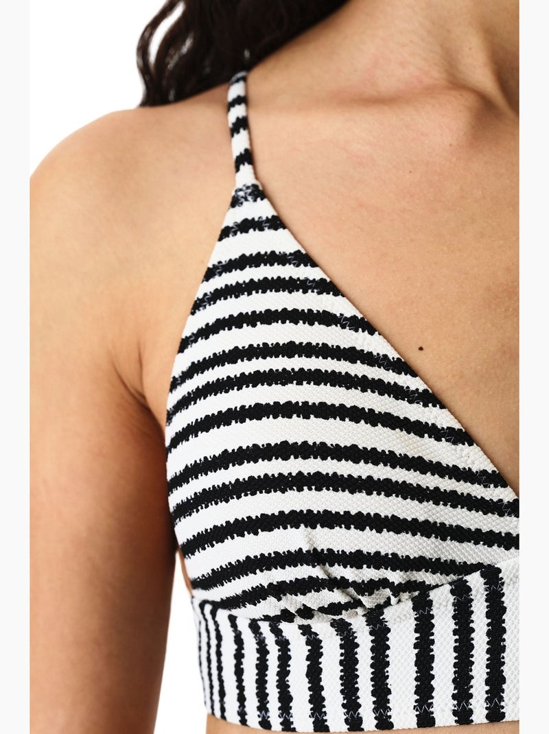 Ringel top de bikini bralette a rayas texturizado penti Negro Blanco - Kiabi