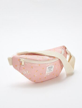 Riñonera con estampado integral floral de algodón