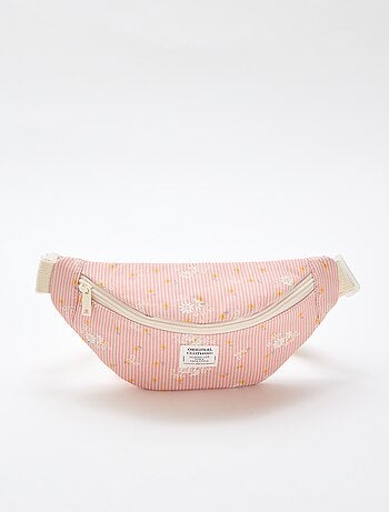 Riñonera con estampado integral floral de algodón