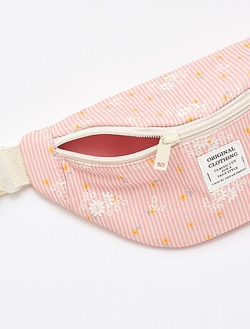 Riñonera con estampado integral floral de algodón