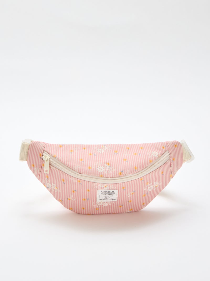 Riñonera con estampado integral floral de algodón Rosa - Kiabi