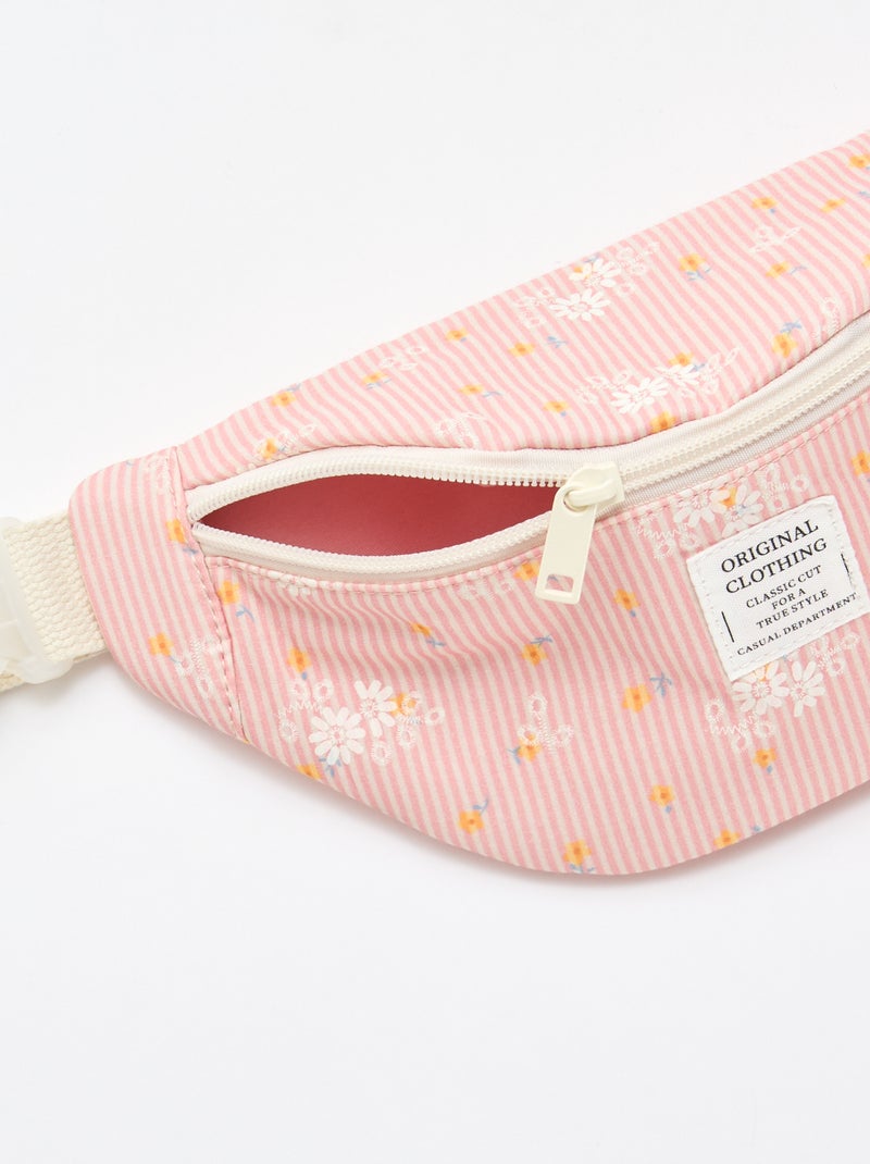 Riñonera con estampado integral floral de algodón Rosa - Kiabi