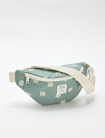 Riñonera con estampado integral floral de algodón