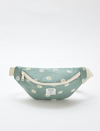 Riñonera con estampado integral floral de algodón