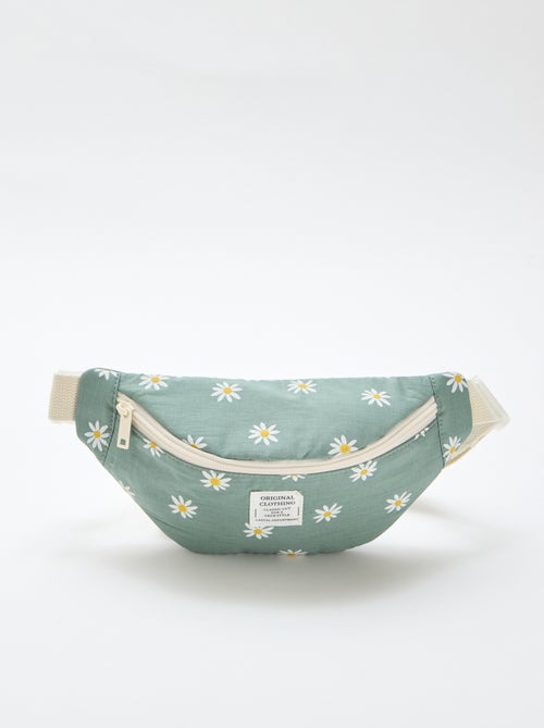 Riñonera con estampado integral floral de algodón - Kiabi