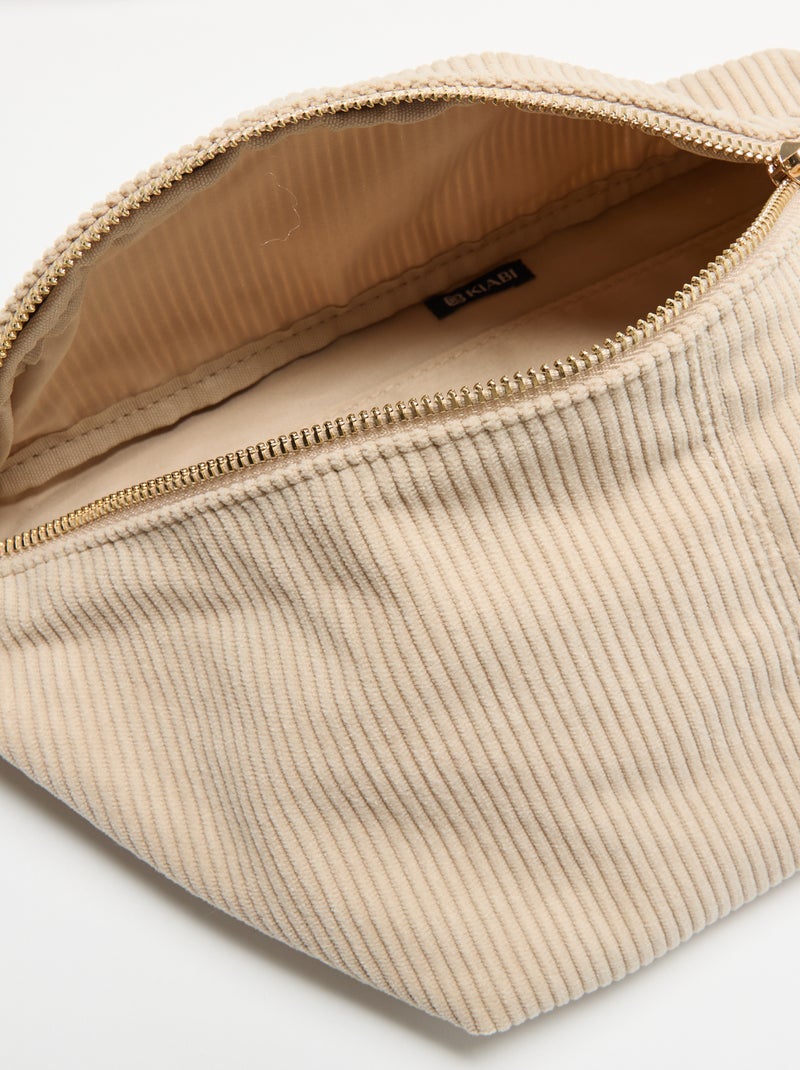 Riñonera de terciopelo Beige - Kiabi