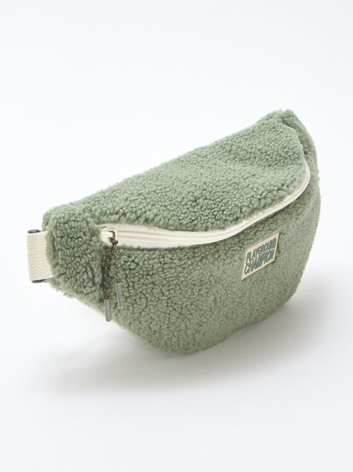 Riñonera lisa efecto borreguito 27x15 cm - Kiabi