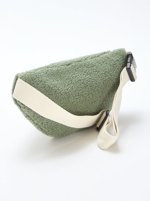 Riñonera lisa efecto borreguito 27x15 cm - Kiabi