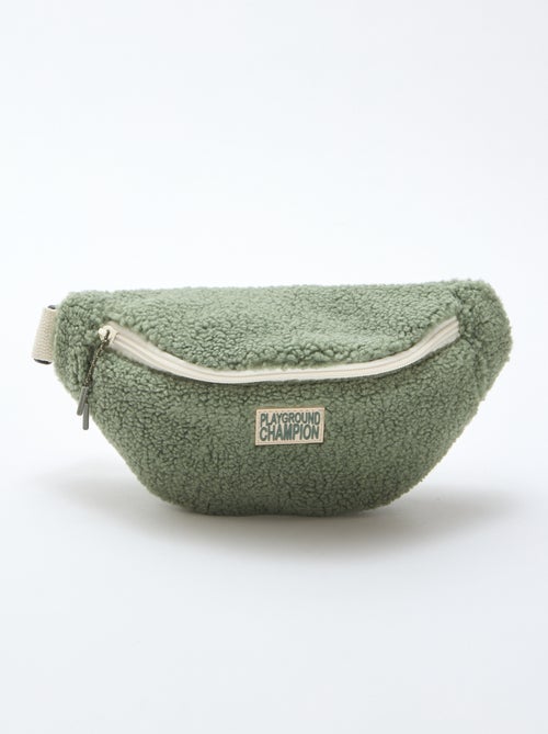 Riñonera lisa efecto borreguito 27x15 cm - Kiabi