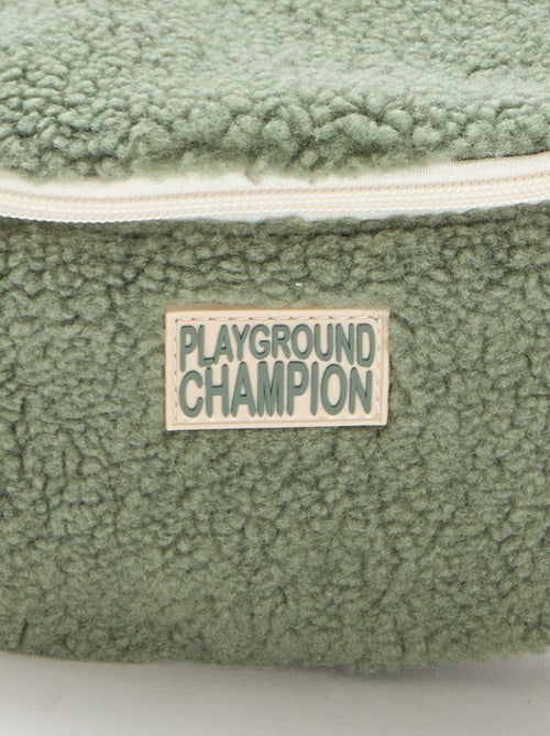 Riñonera lisa efecto borreguito 27x15 cm - Kiabi