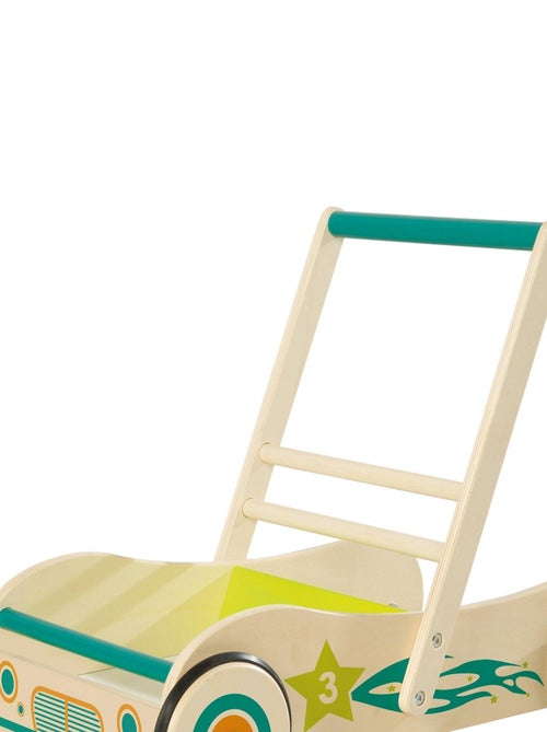 ROBA Andador para bebé "Rennfahrer" en madera - con freno - carrito de paseo - altura del asa 45 cm - Kiabi