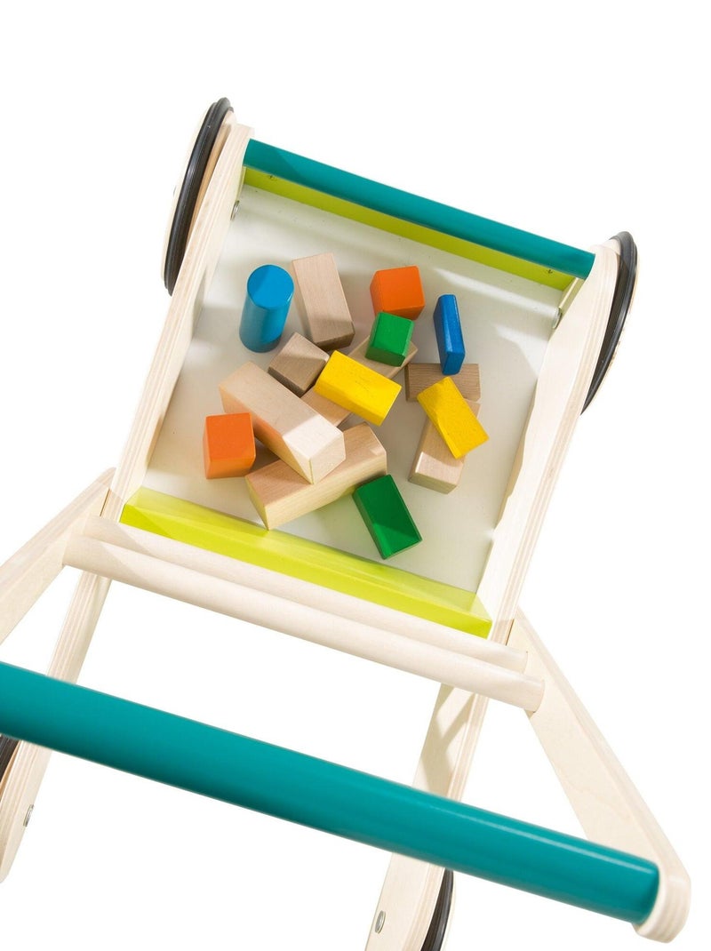 ROBA Andador para bebé "Rennfahrer" en madera - con freno - carrito de paseo - altura del asa 45 cm Multicolor - Kiabi