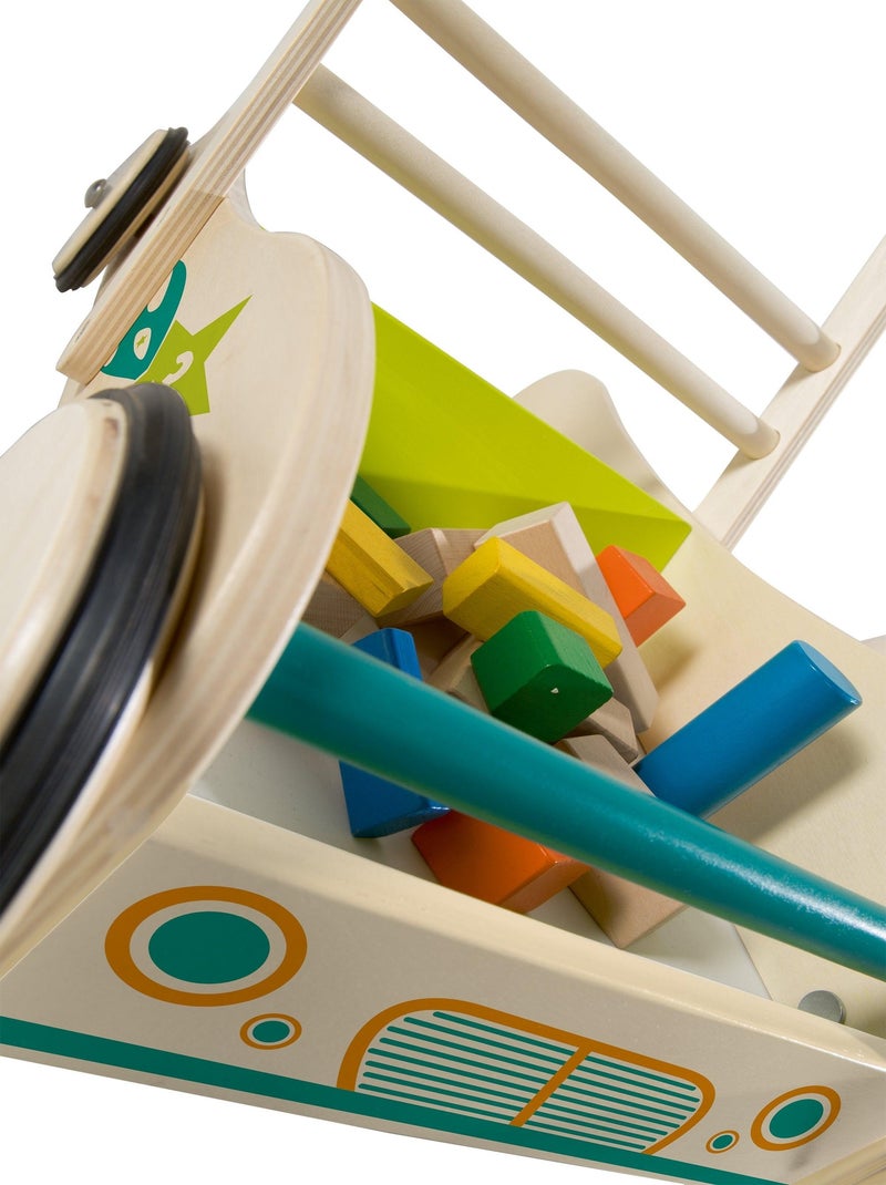 ROBA Andador para bebé "Rennfahrer" en madera - con freno - carrito de paseo - altura del asa 45 cm Multicolor - Kiabi