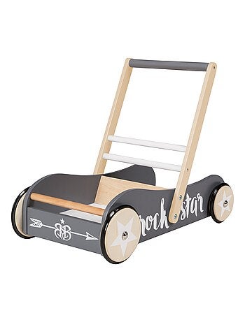 ROBA Andador para bebé "Rock Star Baby 3" en madera - con freno - altura del asa 45 cm