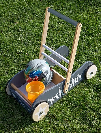 ROBA Andador para bebé "Rock Star Baby 3" en madera - con freno - altura del asa 45 cm