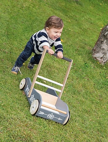 ROBA Andador para bebé "Rock Star Baby 3" en madera - con freno - altura del asa 45 cm