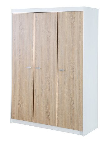 ROBA Armario "Gabriella" 3 puertas – tecnología de cierre progresivo – blanco fresado