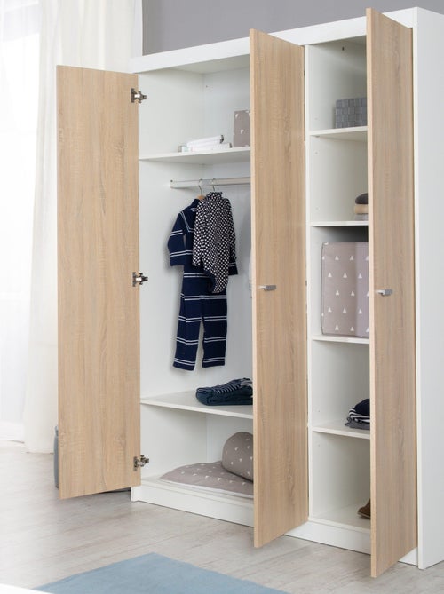 ROBA Armario "Gabriella" 3 puertas – tecnología de cierre progresivo – blanco fresado - Kiabi