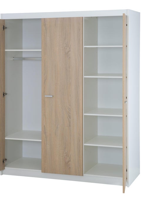 ROBA Armario "Gabriella" 3 puertas – tecnología de cierre progresivo – blanco fresado - Kiabi