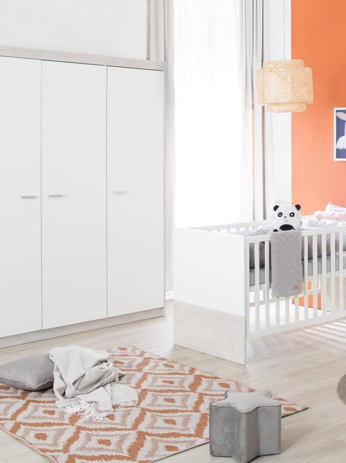 ROBA Armario "Julia" 3 puertas – tecnología de cierre progresivo – blanco / olmo lunar - Kiabi