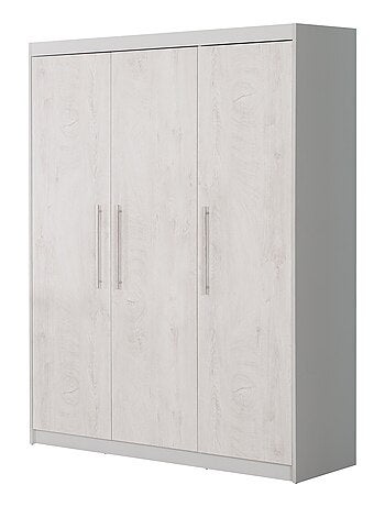 ROBA Armario "Maren 2" con 3 puertas batientes – gris claro / blanco