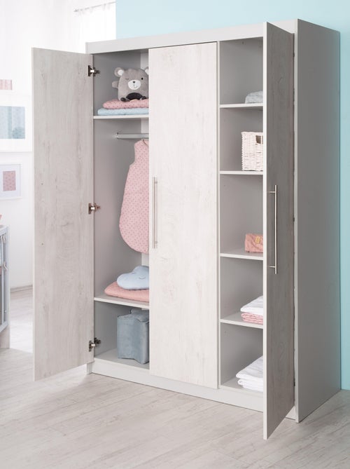 ROBA Armario "Maren 2" con 3 puertas batientes – gris claro / blanco - Kiabi
