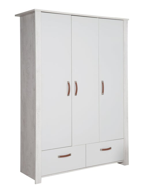 ROBA Armario "Mila" 3 puertas y 2 cajones – gris / blanco - Kiabi
