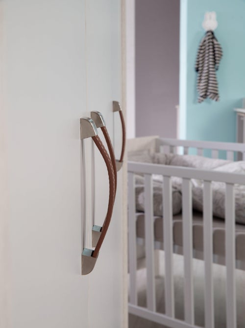 ROBA Armario "Mila" 3 puertas y 2 cajones – gris / blanco - Kiabi