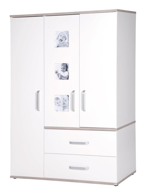 ROBA Armario "Moritz" 3 puertas – con 3 marcos para fotos – blanco / olmo lunar - Kiabi ROBA Armario "Moritz" 3 puertas – con 3 marcos para fotos – blanco / olmo lunar - Kiabi