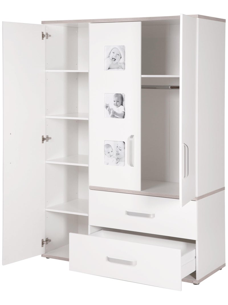 ROBA Armario "Moritz" 3 puertas – con 3 marcos para fotos – blanco / olmo lunar Blanco - Kiabi
