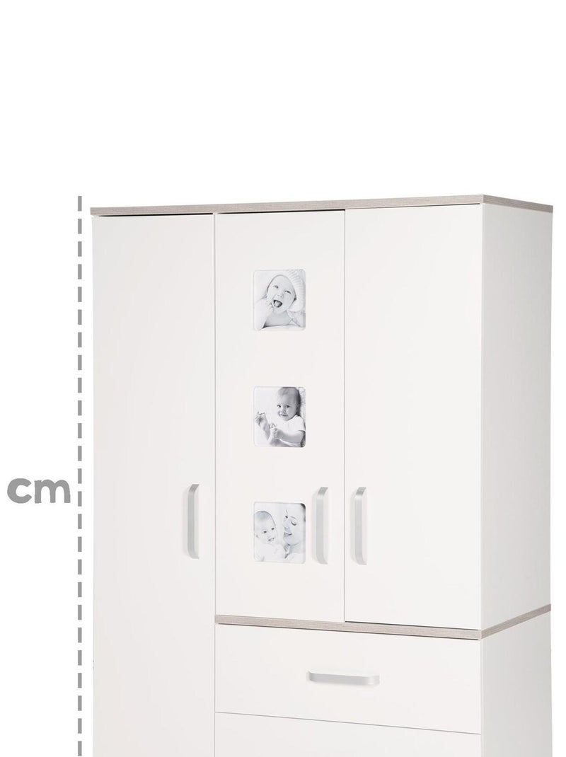 ROBA Armario "Moritz" 3 puertas – con 3 marcos para fotos – blanco / olmo lunar Blanco - Kiabi