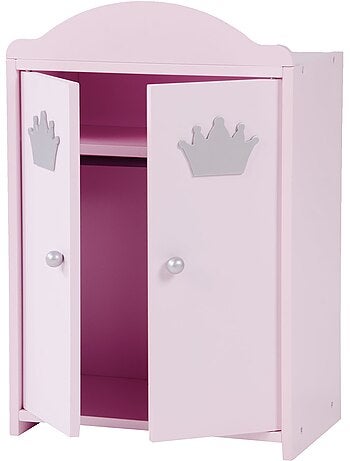 ROBA Armario para muñecas "Princesa Sophie" con barra para ropa y estante - desde 18 meses - rosa