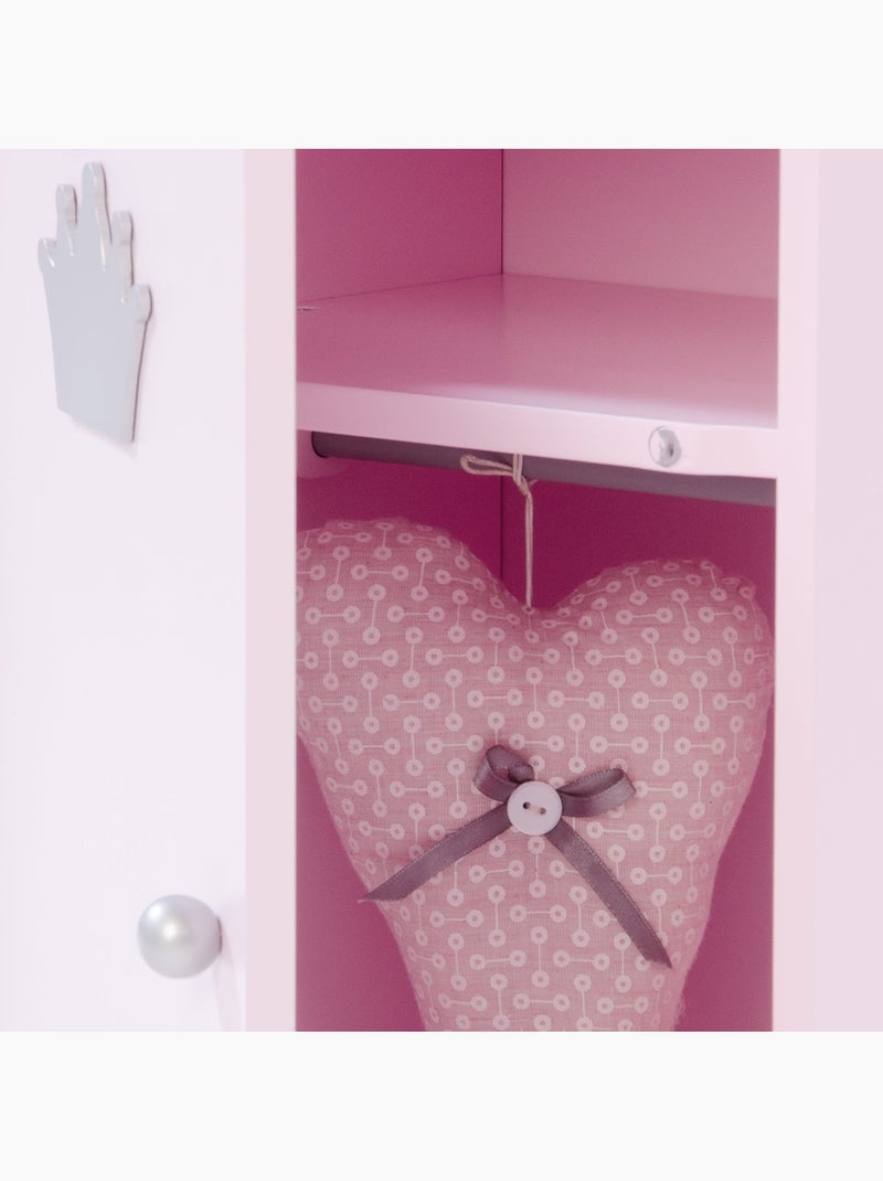 ROBA Armario para muñecas "Princesa Sophie" con barra para ropa y estante - desde 18 meses - rosa Azul escarchado - Kiabi