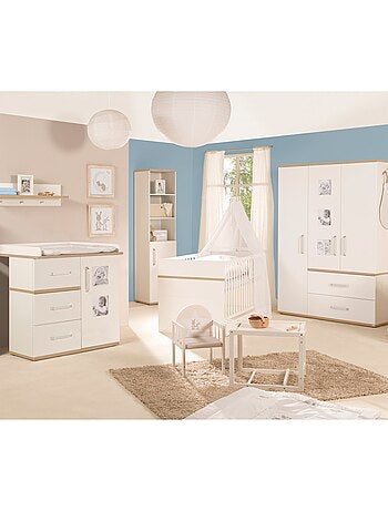 ROBA Armario "Pia" 3 puertas – con 3 marcos para fotos – blanco / roble