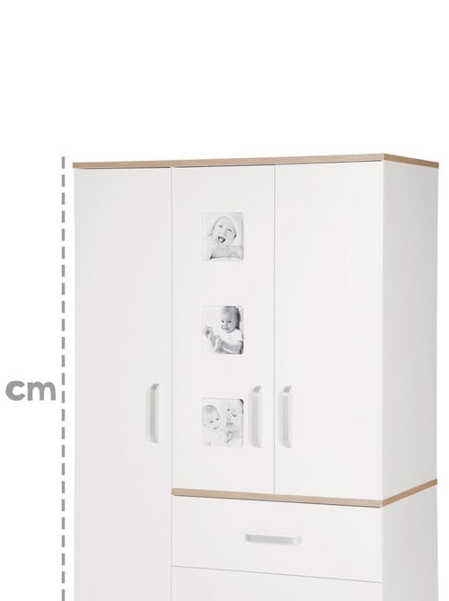ROBA Armario "Pia" 3 puertas – con 3 marcos para fotos – blanco / roble - Kiabi