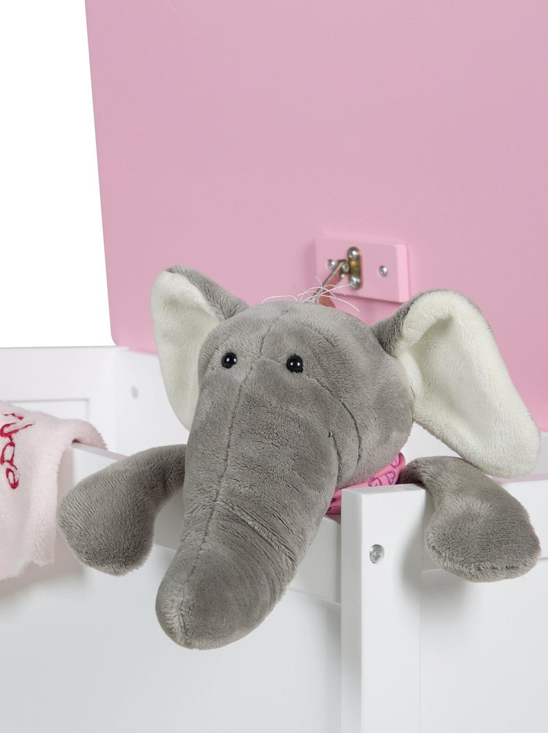 ROBA Banco baúl para juguetes Krone en madera para niños - cierre suave - diseño cuento de hadas Blanco Rosa - Kiabi