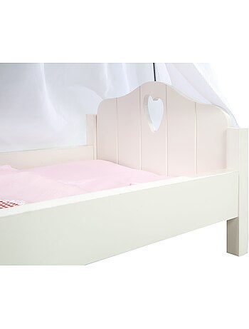 ROBA Cama para muñecas en madera "Fienchen" incluye textil rosa - lacado blanco