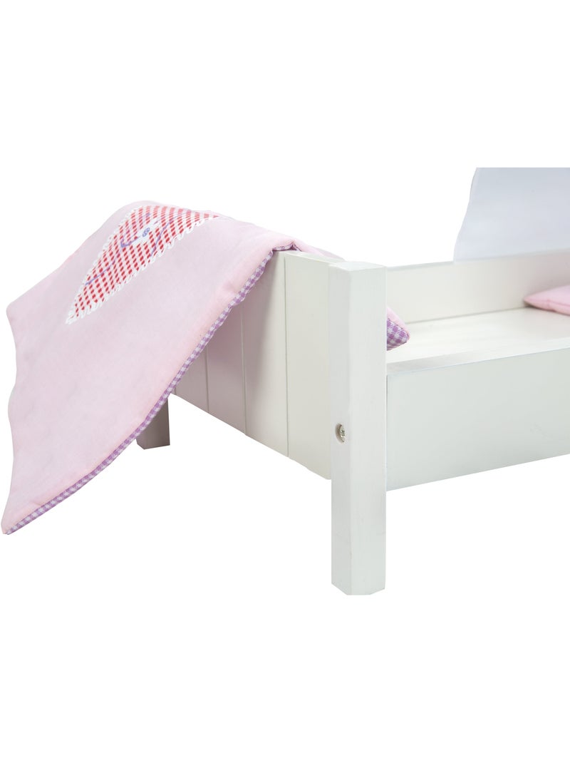 ROBA Cama para muñecas en madera "Fienchen" incluye textil rosa - lacado blanco Blanco Rosa - Kiabi